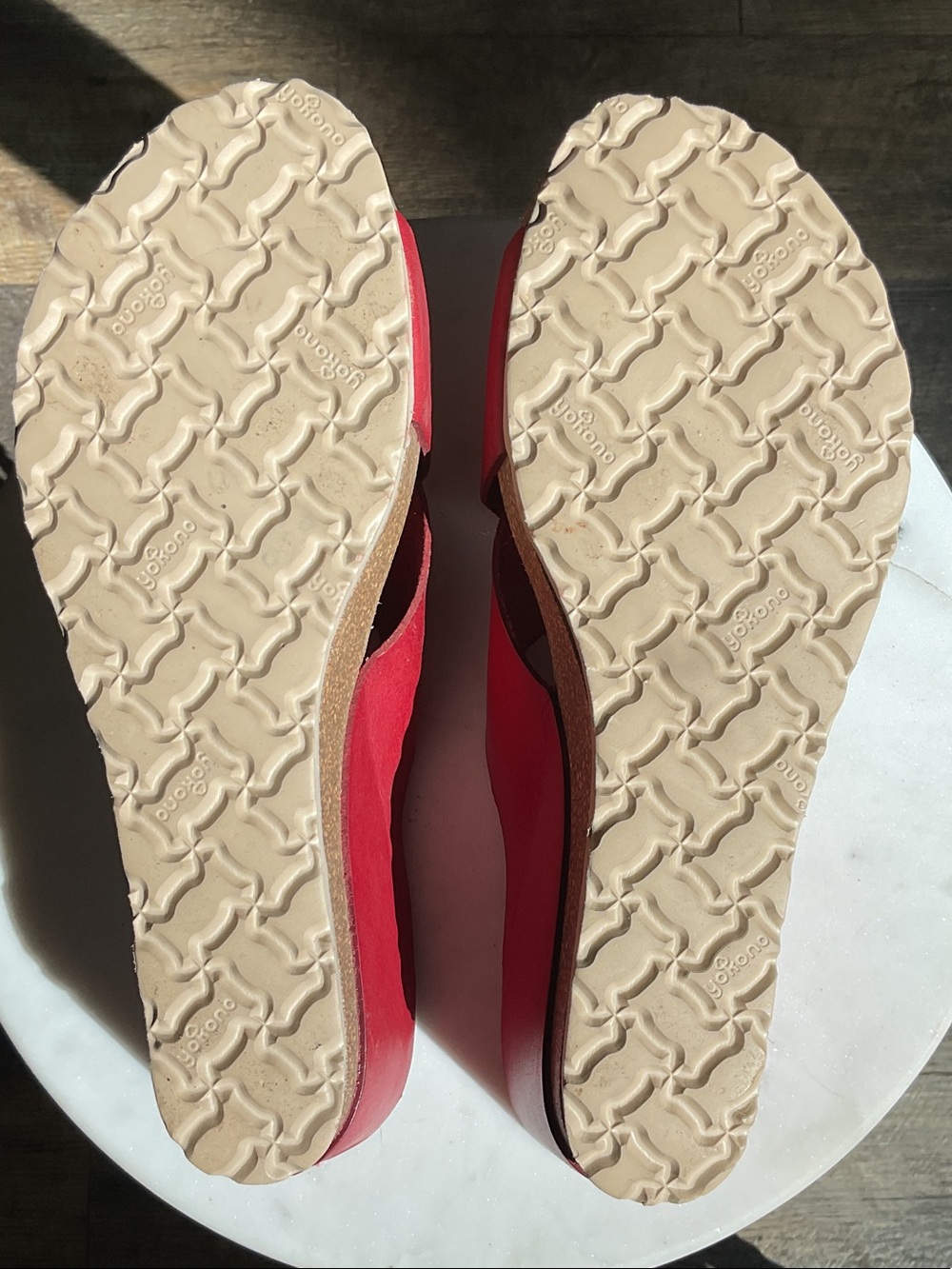 Yokono Red Crossband Slide Mules - Picture 4 of 5